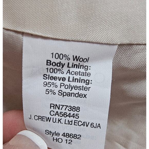 J. CREW Schoolboy Blazer, 100% Wool Gold Crest Buttons Color Camel Womens Size 2 - Picture 5 of 13